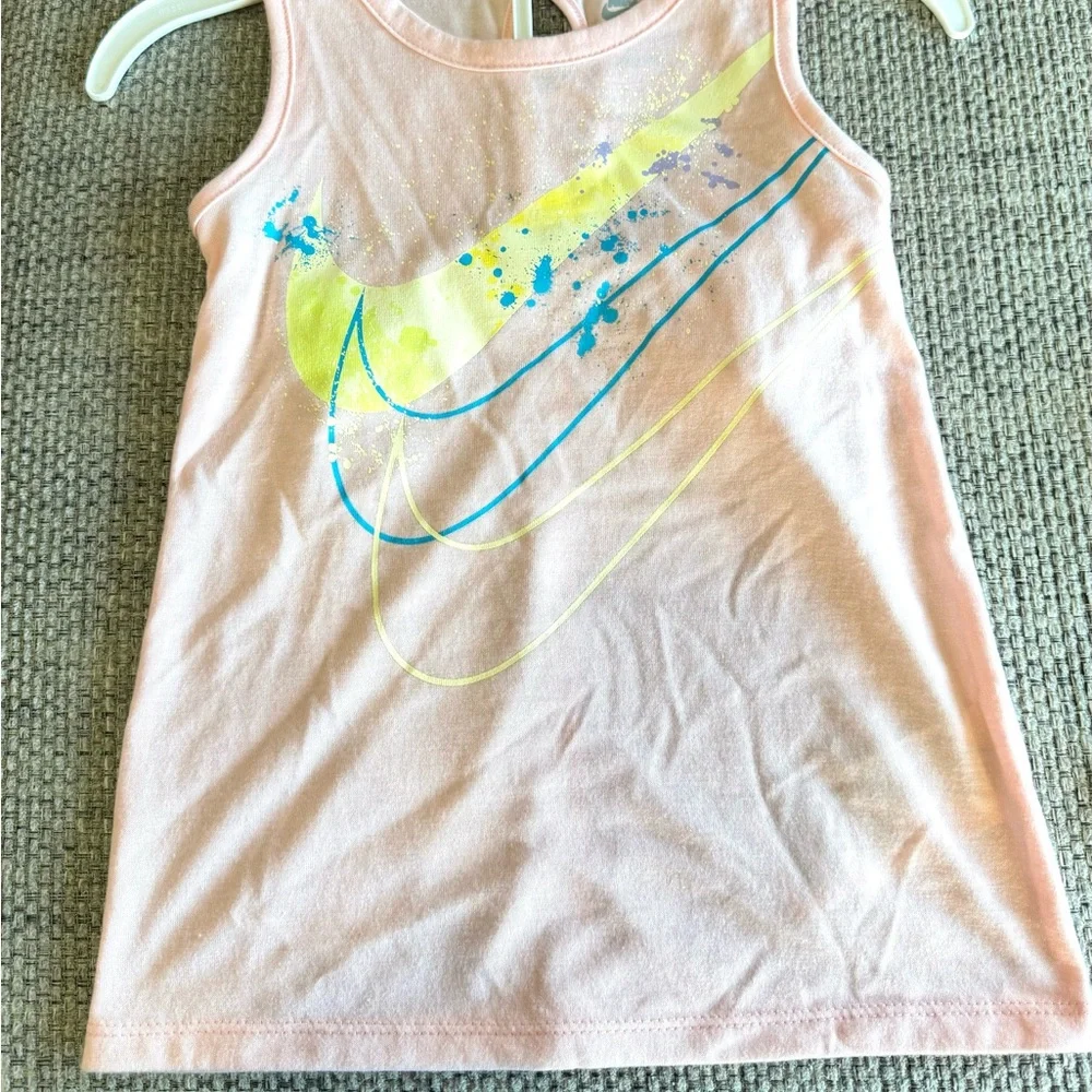 New NIKE Little Girls Just DIY It Top and Biker Shorts, Pink 2 Piece Set Size 5 - Picture 3 of 6